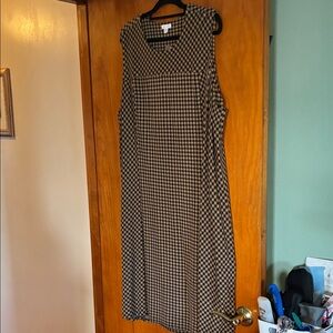 J. Jill Black and Tan Sleeveless Midi Dress